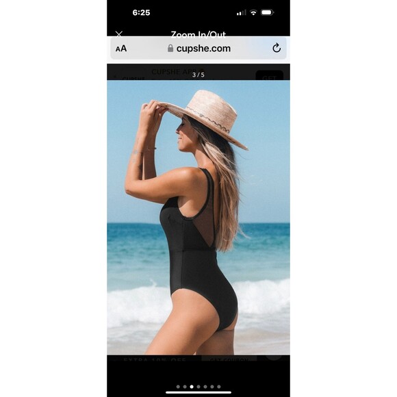 Cupshe one piece black bathing suit NWT large - Picture 3 of 11